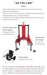Red Restraint BDSM Chair with Adjustable Bindings - Image 14
