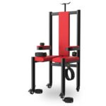 Red Restraint BDSM Chair with Adjustable Bindings - Image 3