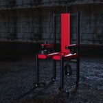 Red Restraint BDSM Chair with Adjustable Bindings - Image 5