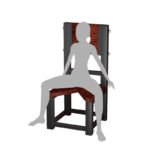 Red Restraint BDSM Chair with Adjustable Bindings - Image 4