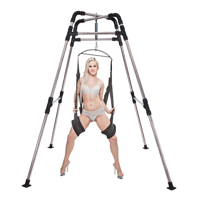 SF168_Main Silver Adjustable Swing Frame for Sensual Play - Image 1