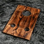 Dark Wood Bondage Stool with Restraint Openings - Image 14