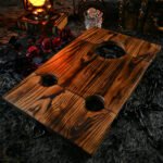 Dark Wood Bondage Stool with Restraint Openings - Image 12