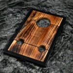 Dark Wood Bondage Stool with Restraint Openings - Image 10