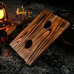 Dark Wood Bondage Board with Dual Restraint Openings - Image 11