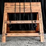 Brown Bondage Bench with Adjustable Restraints - Image 9