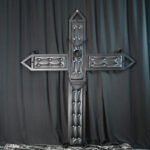 Black Restraint Cross for Bondage Play with Adjustable Attachment Points - Image 2