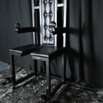 Black Adjustable Bondage Chair with Restraint Features - Image 4