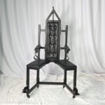 Black Adjustable Bondage Chair with Restraint Features