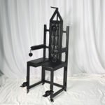 Black Adjustable Bondage Chair with Restraint Features - Image 6