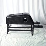 Black Bondage Restraint Table with Adjustable Straps - Image 4