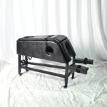 Black Bondage Restraint Table with Adjustable Straps - Image 3