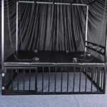 Black BDSM Restraint Bed with Adjustable Suspension - Image 10