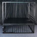 Black BDSM Restraint Bed with Adjustable Suspension - Image 9