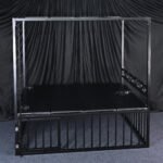 Black BDSM Restraint Bed with Adjustable Suspension - Image 4