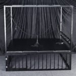Black BDSM Restraint Bed with Adjustable Suspension - Image 3