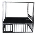 Black BDSM Restraint Bed with Adjustable Suspension