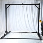 Black Heavy-Duty Suspension Frame with Pulley System