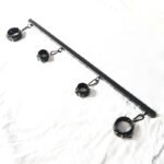 Black Multi-Point Restraint Bar with Adjustable Cuffs