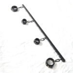 Black Multi-Point Restraint Bar with Adjustable Cuffs - Image 2