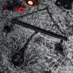 Black Adjustable Restraint Bar with Cuffs - Image 5