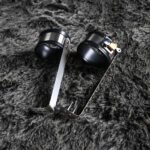 Black Metal Restraint Cuffs with Adjustable Bar - Image 2