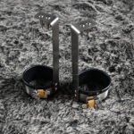 Black Metal Restraint Cuffs with Adjustable Bar